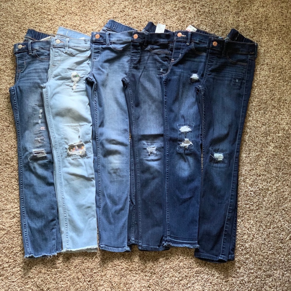 6 Pairs Girls Abercrombie Leggings Size 9/10